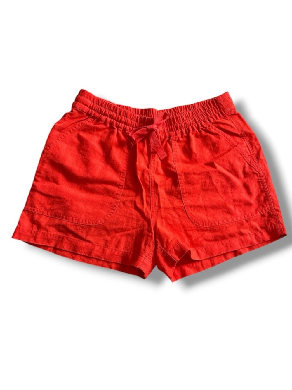 J.Crew Red-Orange Linen Blend Drawstring Shorts Women’s Size XS Summer Nautical
